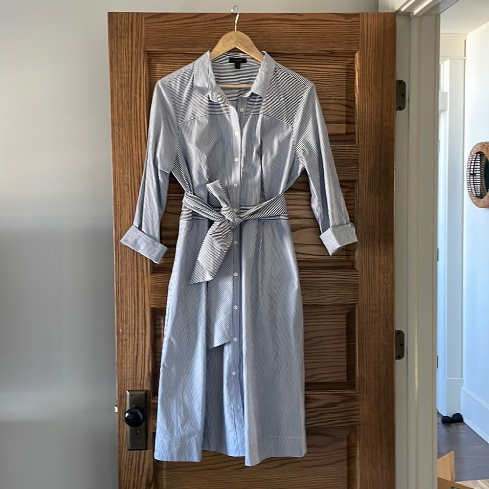 J.Crew Maribou Stripe Cotton Shirtdress